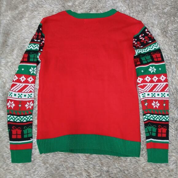 No Boundaries Ugly Christmas Sweater Women’s M (8-10) Grumpy Cat Mugshot - Picture 11 of 11